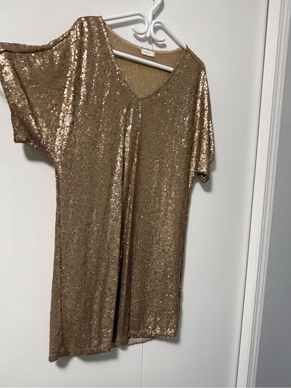 Gentle Fawn Gold Lace Sequin dress
